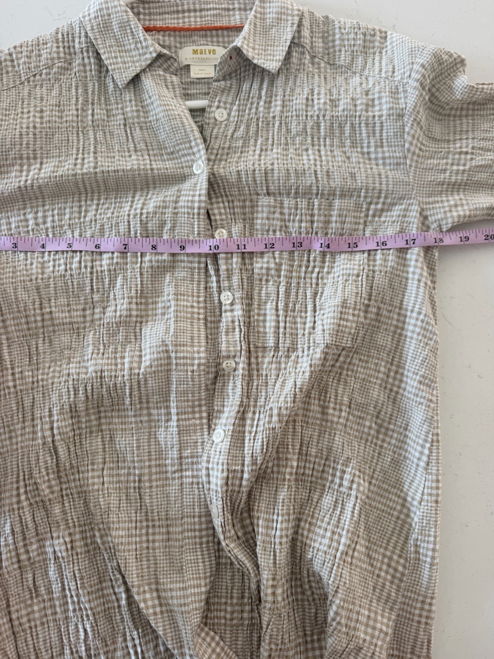 Antropologie Maeve Neutral Pattern  Maxi Tunic Buttondown XS - Picture 6 of 8